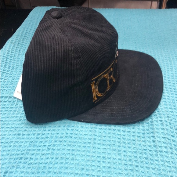 Icecream Black Corduroy Hat with Gold Embroidery - Picture 3 of 5